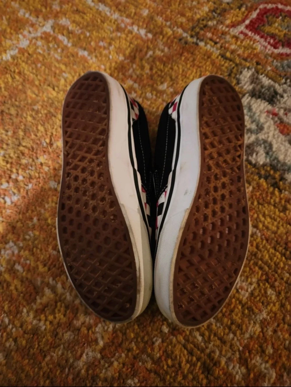 Vans Kids Checkerboard Slip-On Sneakers - Red, Black, White - Picture 3 of 9